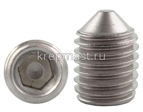 Винт уст. 3х10 DIN 914 зостр. вн/ш А2 нерж.