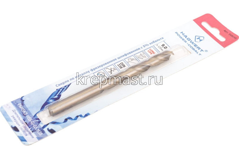 Сверло по металлу кобальт 9,0х125мм