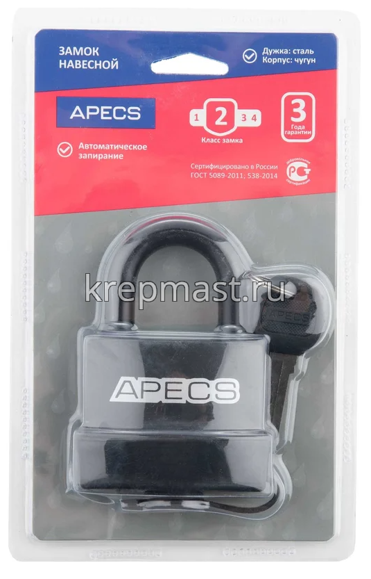 Замок навесной PDR-50-70 APECS водостойкий