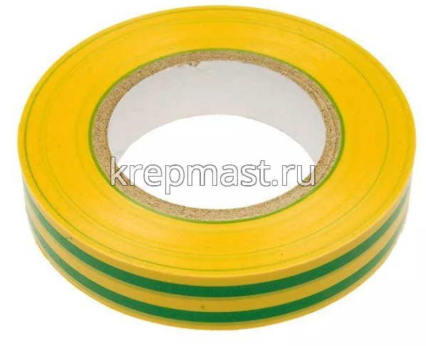 Изолента ПВХ цветная 19мм жёлто\зелёная
