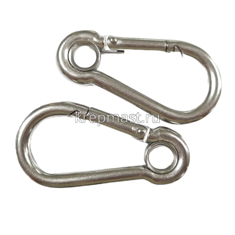 Карабин с фиксатором 8х80 А4 АРТ8250 с кольцом