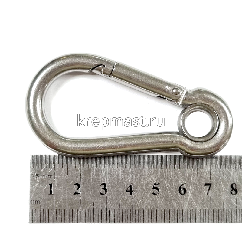 Карабин с фиксатором 8х80 А4 АРТ8250 с кольцом