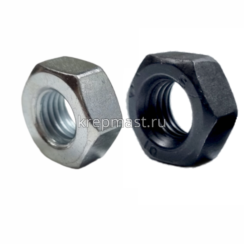Гайка 6-гр. М 10 (1,25) МЕЛКАЯ резьба кл.пр. 10,0 оц/черн. DIN 934