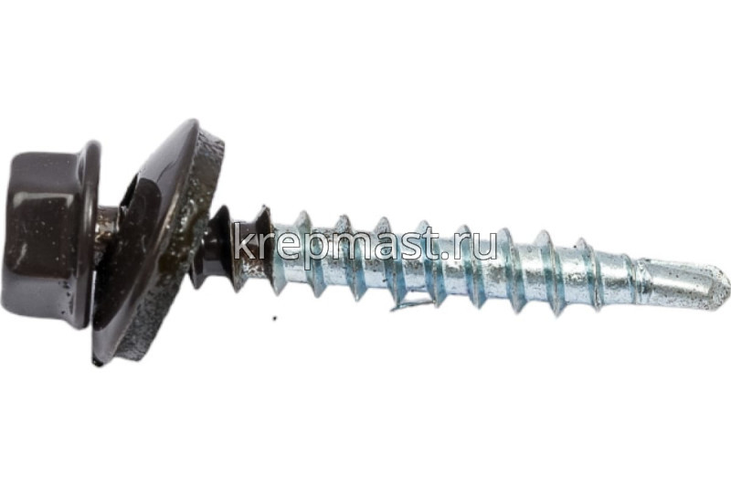 Саморез д/кровли краш. 4,8х35(38) RAL 8019