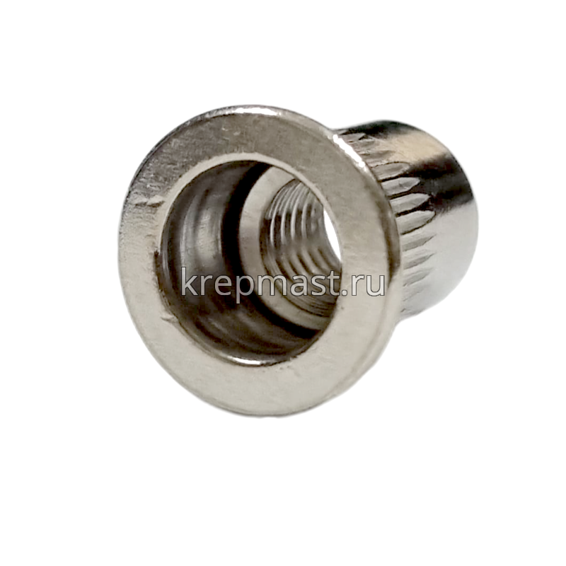 Гайка-заклепка М 8 х 16 цилиндр. борт нерж. А2