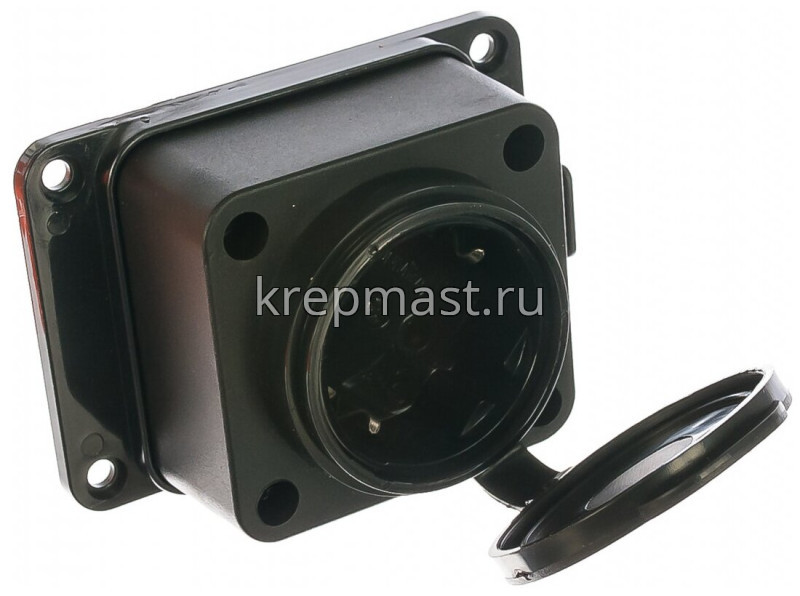 Розетка КАУЧУК 1но местная с заглушкой 16A 250B IP44