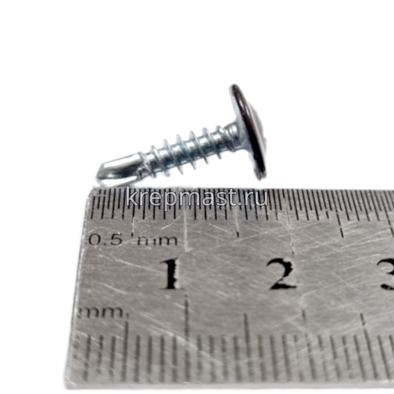 Саморез п/сф головка с п/ш сверло 4,2х16 RAL 8019