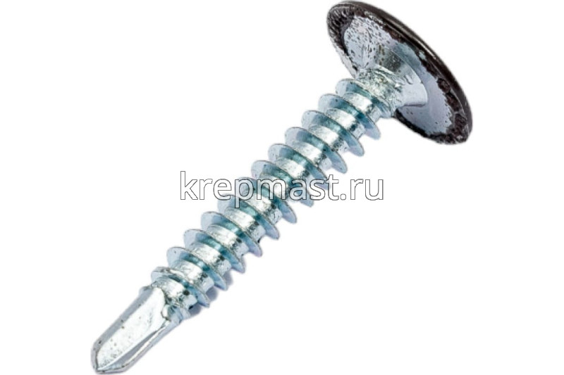 Саморез п/сф головка с п/ш сверло 4,2х25 RAL 8019