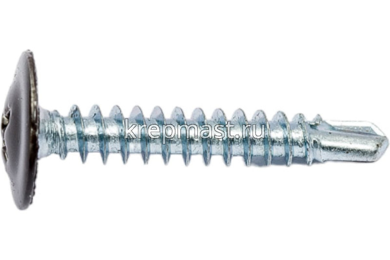 Саморез п/сф головка с п/ш сверло 4,2х25 RAL 8019