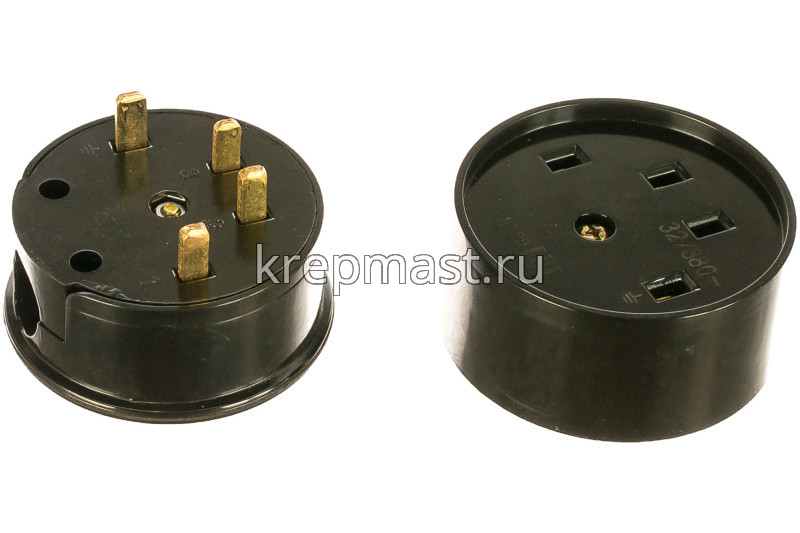 Комплект РШВШ 32А/ 380В (вилка+ розетка 4-х конт.)