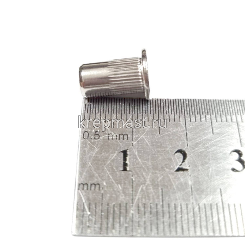 Гайка-заклепка М 5 х 12 цилиндр. борт нерж. А2