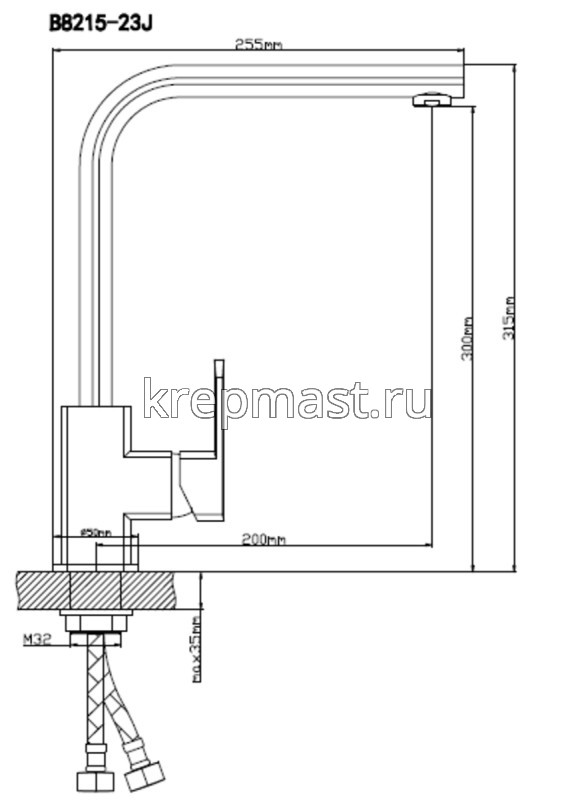 Смеситель д/кухни B8215-23J латунь