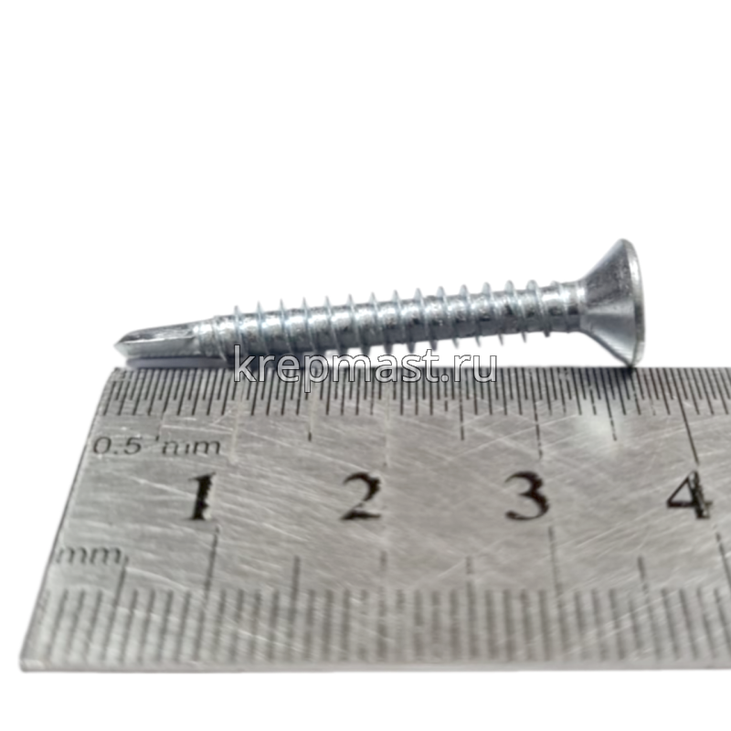 Саморез кров. б/шайбы DIN 7504 P 4,8х38 потай. - сверло оцинк.