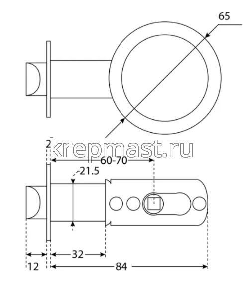 Защелка дверная АЛЛЮР 5560 PS СР хром пустая