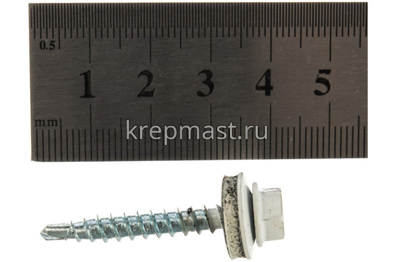 Саморез д/кровли краш. 4,8х35(38) RAL 9003