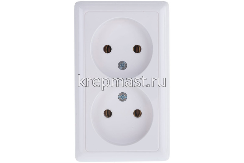 Розетка РА 16-237-б ОП белая б/з 2-ая
