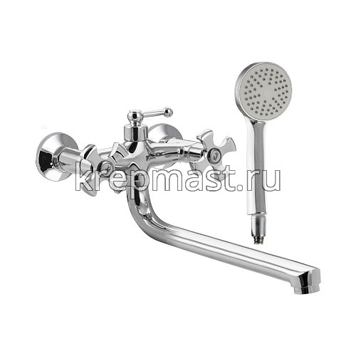Смеситель д/ванны BIANCO (4270) металлокерамика с верхним перключ.на душ ручка крест