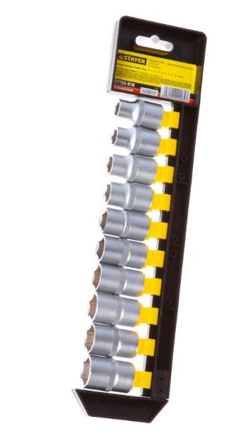 Набор STAYER головок торцевых 1/2" (10-19мм) 10пред.