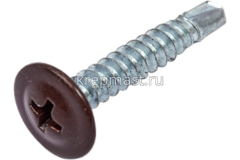 Саморез п/сф головка с п/ш сверло 4,2х25 RAL 8017