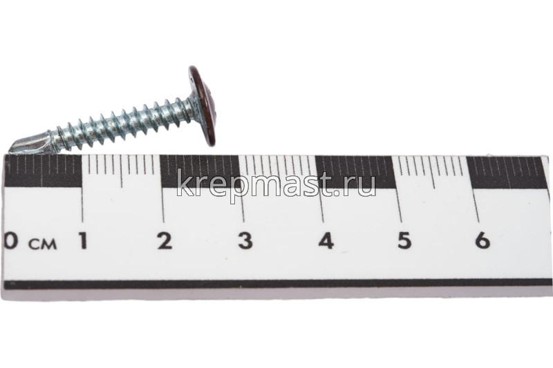 Саморез п/сф головка с п/ш сверло 4,2х25 RAL 8017