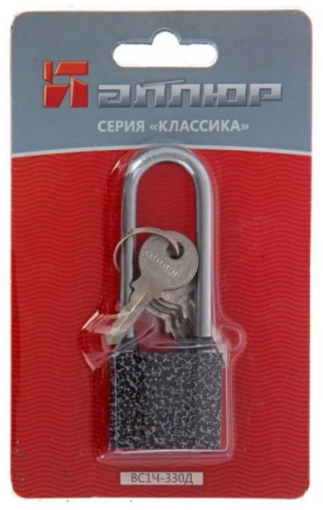 Замок навесной АЛЛЮР ВС1Ч-330Д d.5мм дл.дужка