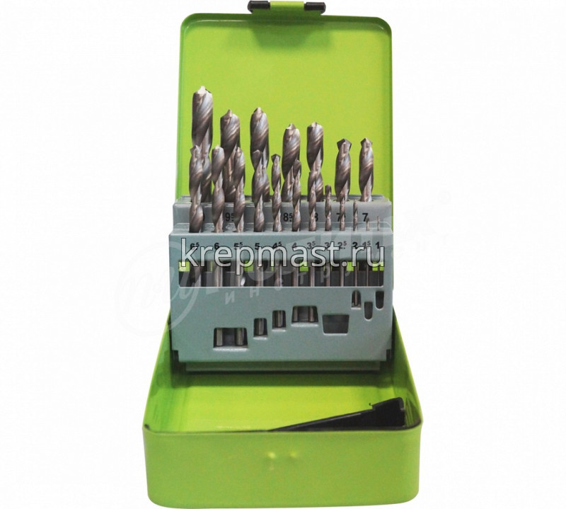 Набор сверел по металлу 19шт Rennbohr (1-10мм шаг 0,5)